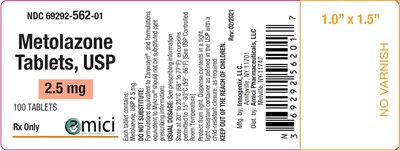 Metolazone 2.5mg (Metolazone Label 2.5mg 100ct)